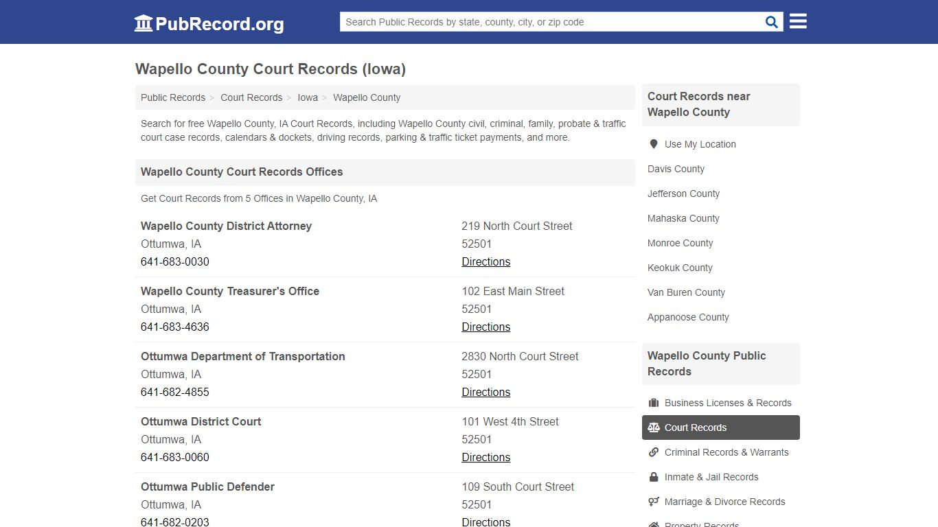 Free Wapello County Court Records (Iowa Court Records) - PubRecord.org