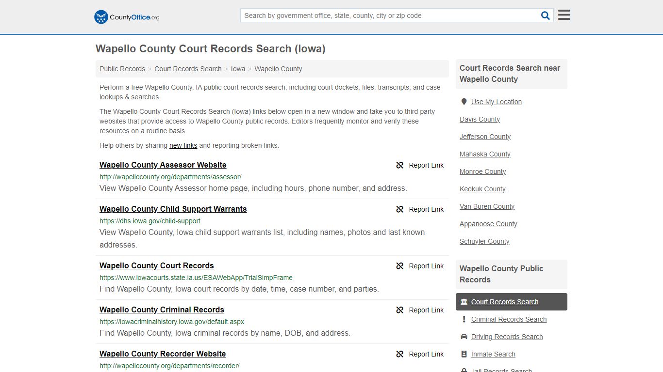 Wapello County Court Records Search (Iowa) - County Office