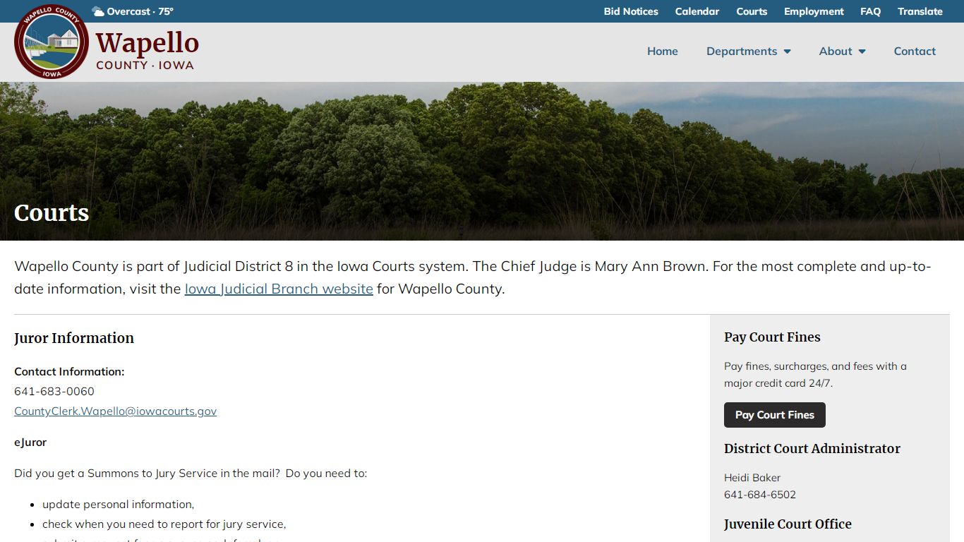 Courts and Juror Information - Wapello County, Iowa