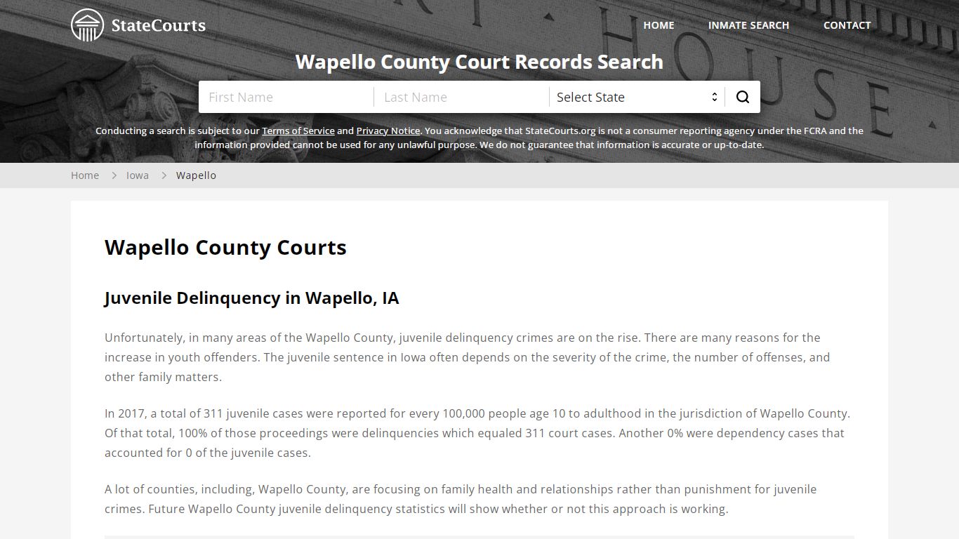 Wapello County, IA Courts - Records & Cases - StateCourts