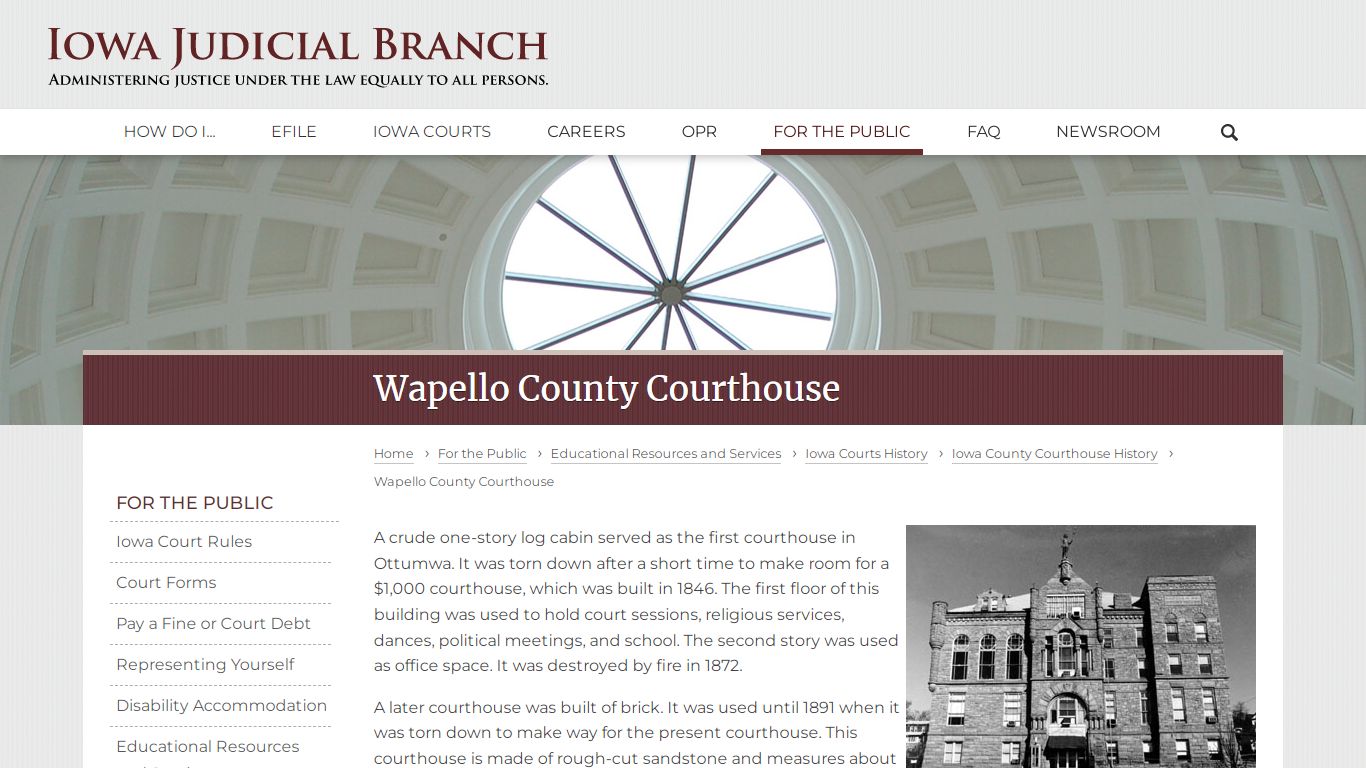 Wapello County Courthouse | Iowa Judicial Branch